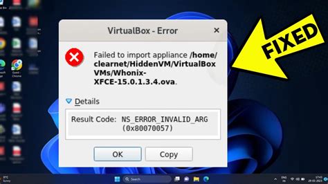 Fix Failed to import appliance .